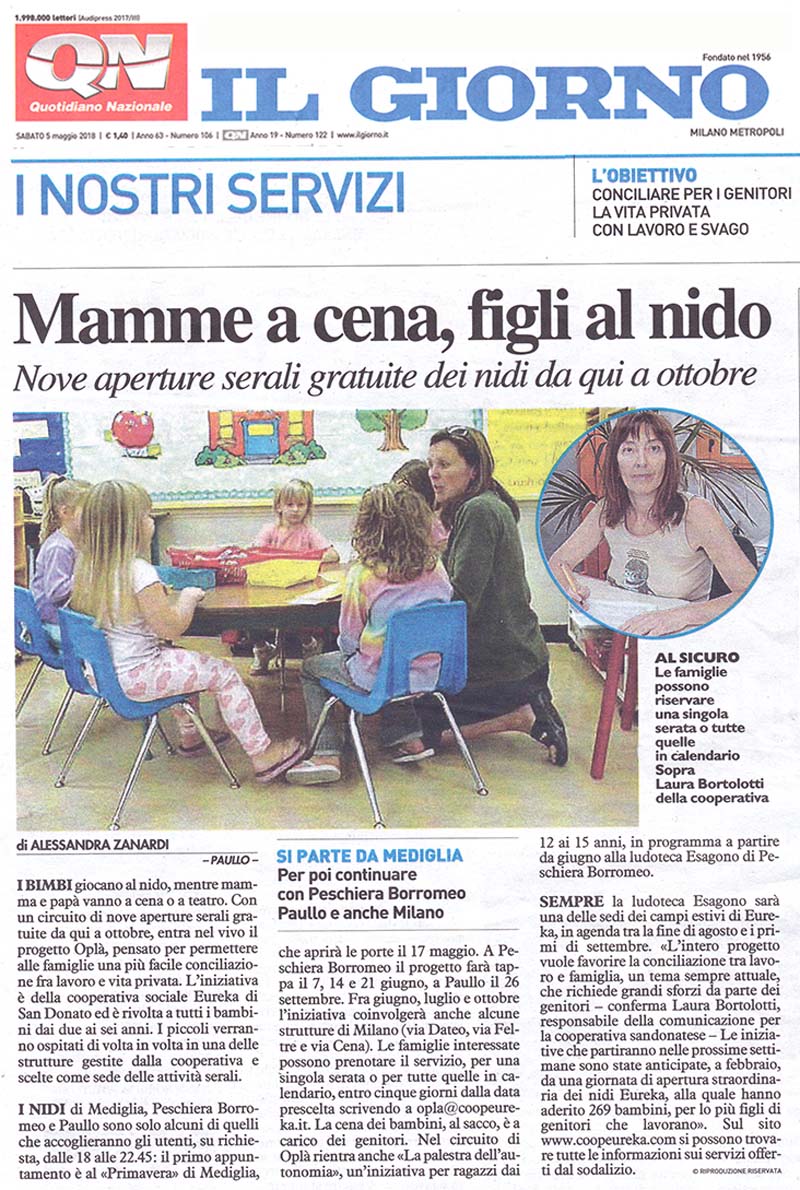 Mamme a cena, figli al nido