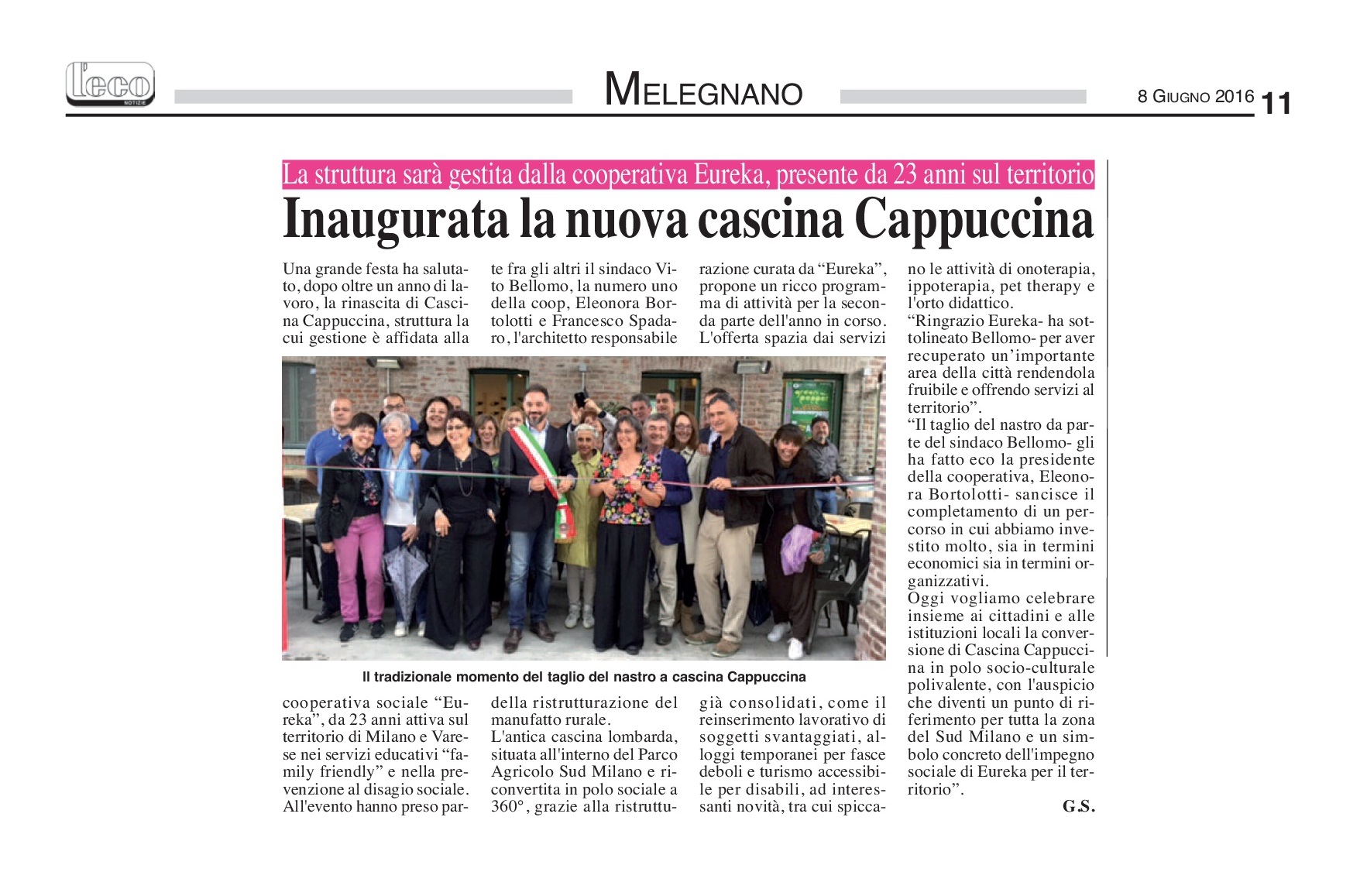 Inaugurata la nuova Cascina Cappuccina