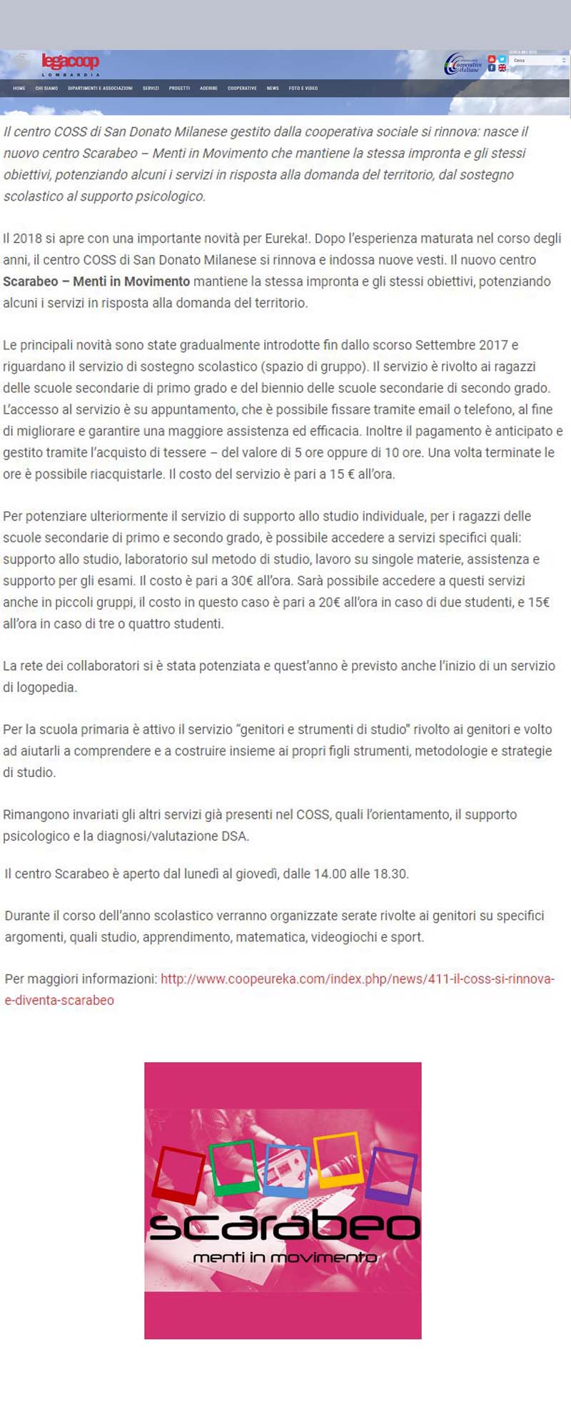 Eureka! apre il 2018 con nuovi servizi