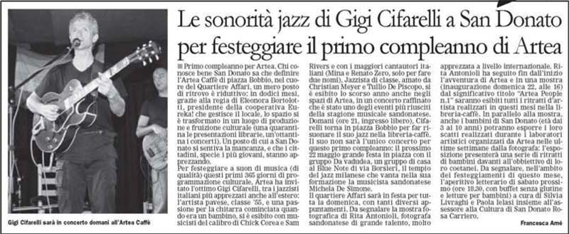 Le sonorità jazz di Gigi Cifarelli a San Donato
