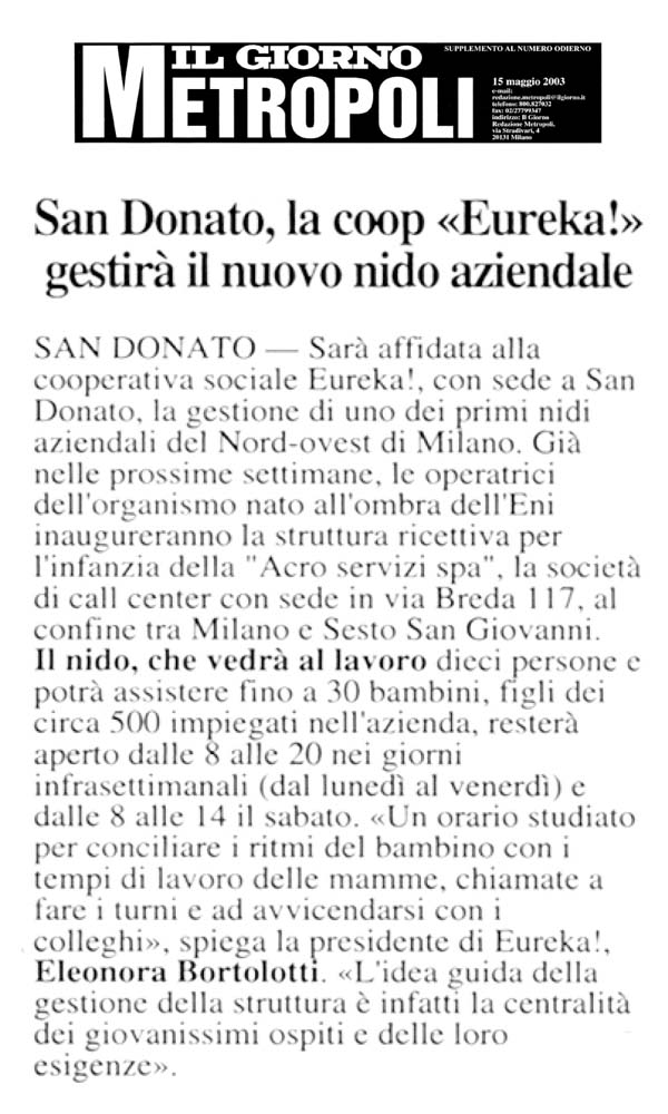 San Donato, la coop “Eureka!” gestirà il nuovo nido aziendale