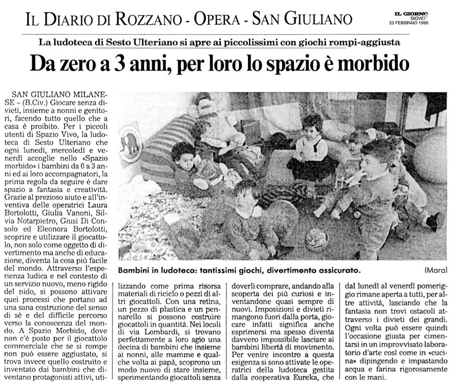 Da zero a 3 anni, per loro lo spazio è morbido