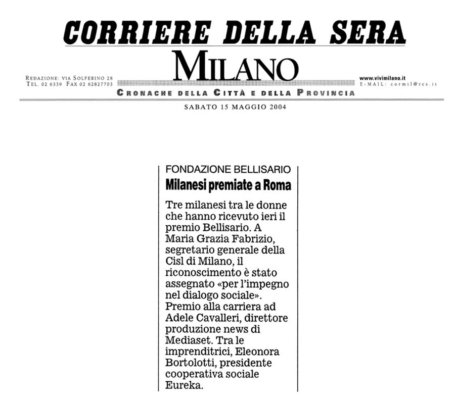 Milanesi premiate a Roma