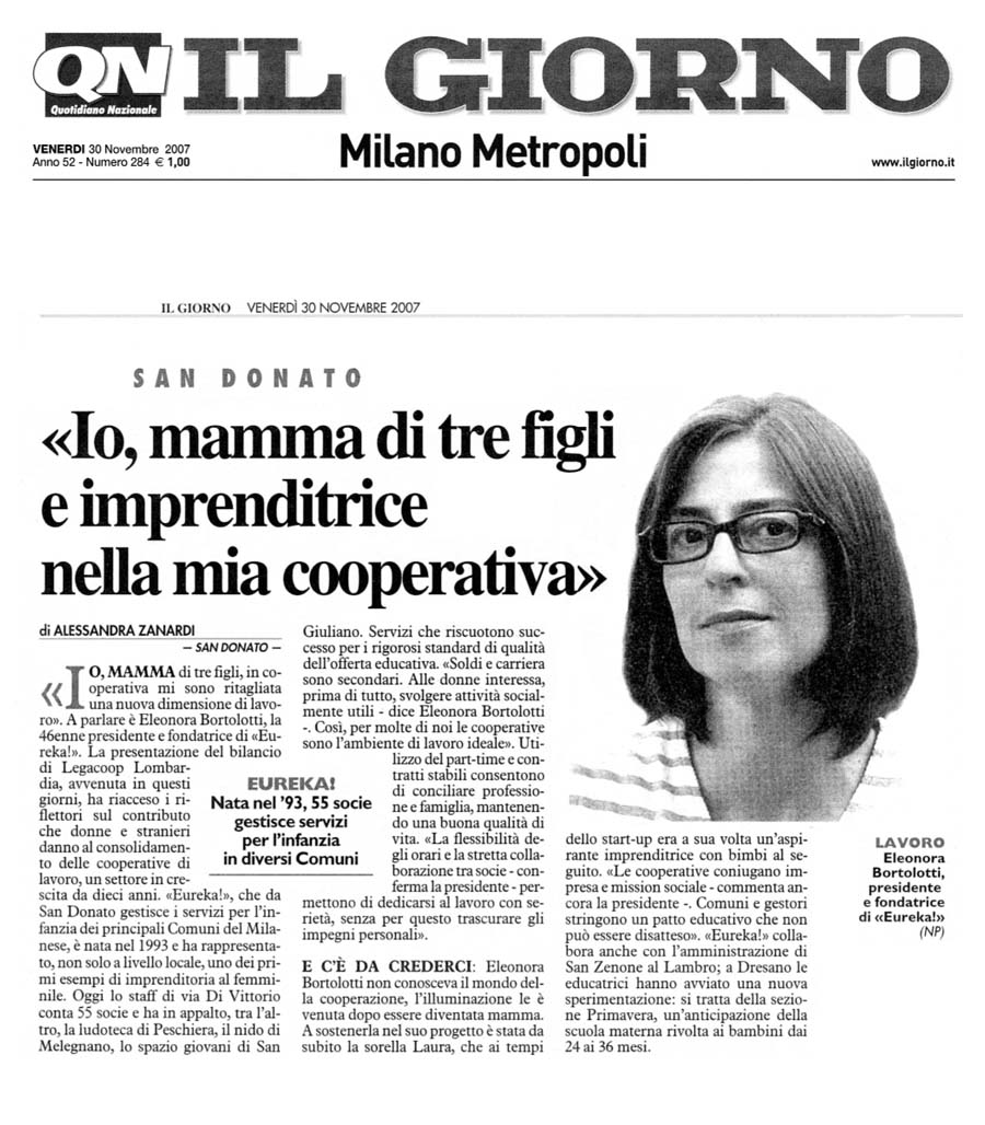 Io, mamma di tre figli e imprenditrice nella mia cooperativa