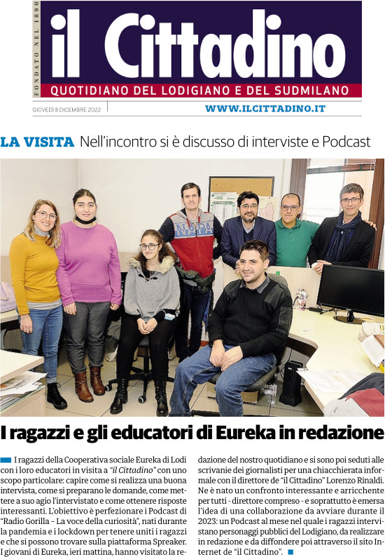 I ragazzi e gli educatori di Eureka in redazione